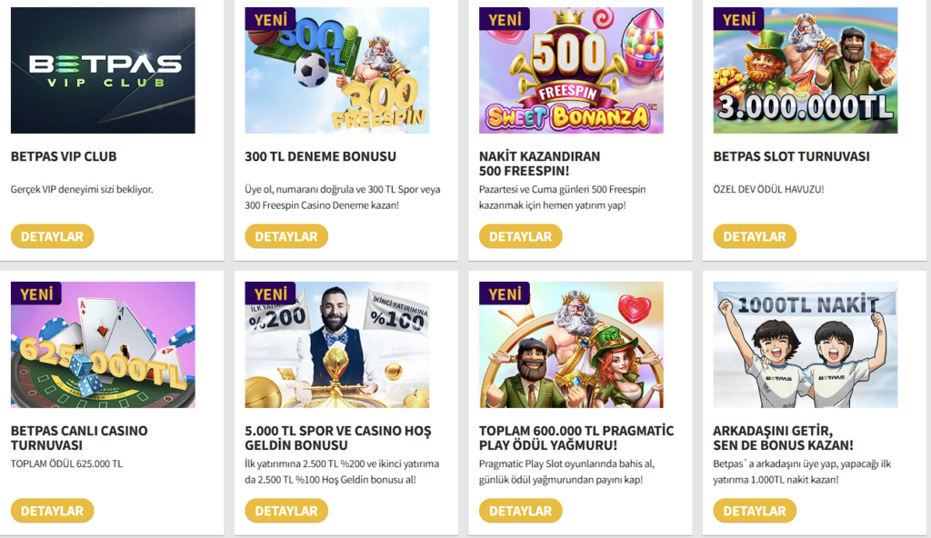 betpas bonus seçenekleri